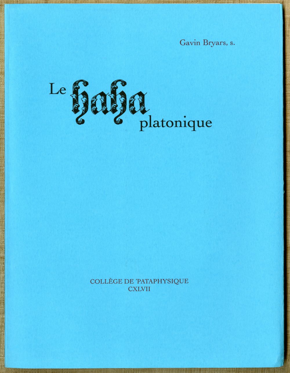Gavin Bryars『Le haha platonique』表紙